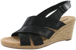 Sandals|Heels>Clarks of England Clarks Lafley Krissy Ankle Strap Wedge Sandals Women's