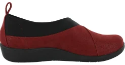Flats|Casual>Clarks of England Clarks Women Sillian Greer Red Slip On Casual Shoes Cherry