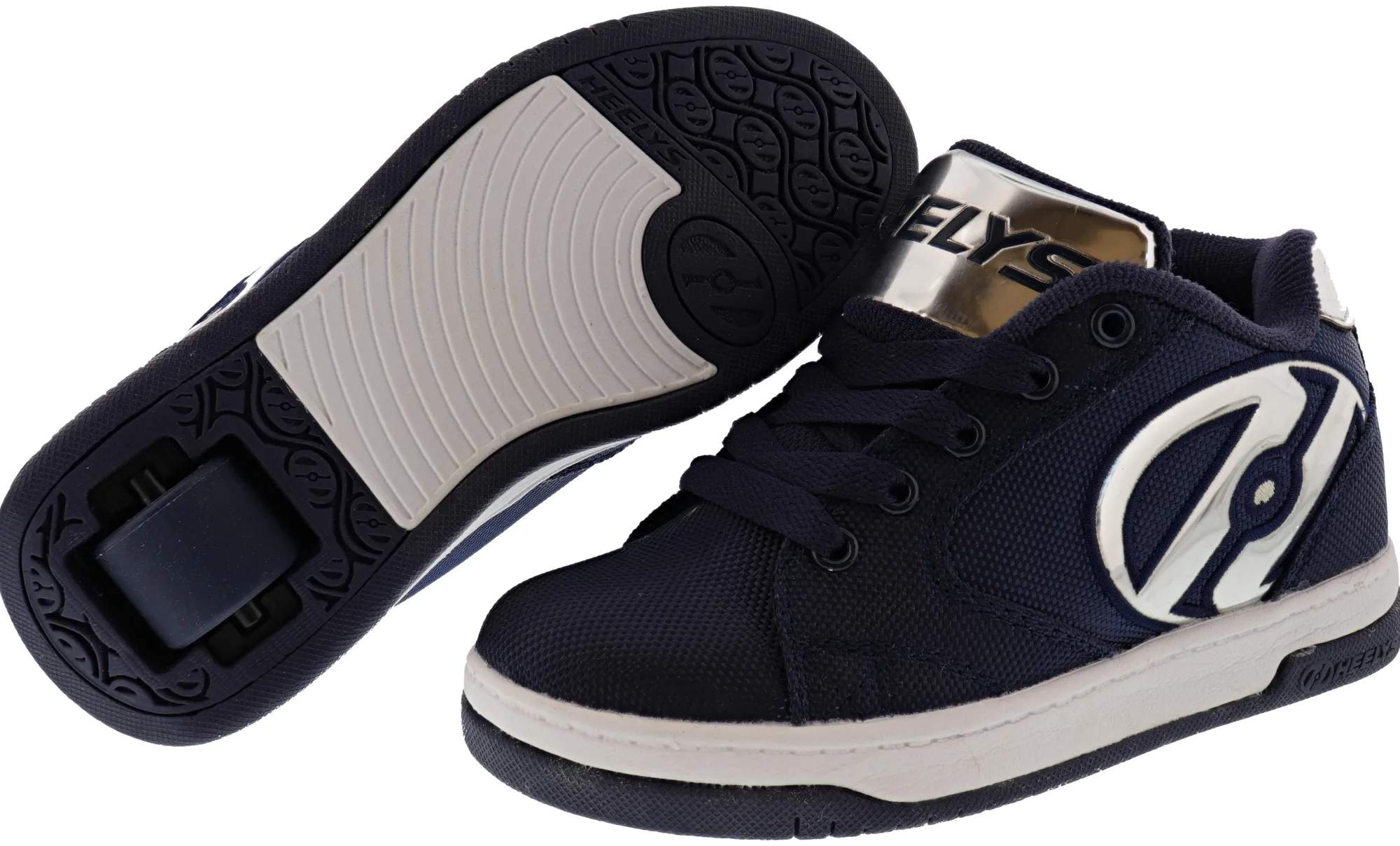 Skate>Heelys Propel Ballistic Kids Shoes with Wheels Navy/Silver