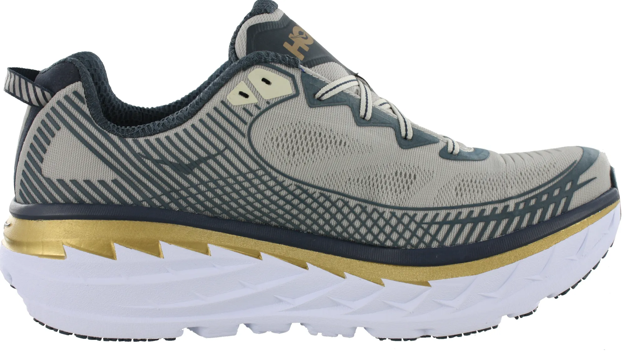 Running>Hoka Men Ultra Marathon Cushioned Running Shoes Bondi 5 Cool Grey/Mindinght Navy