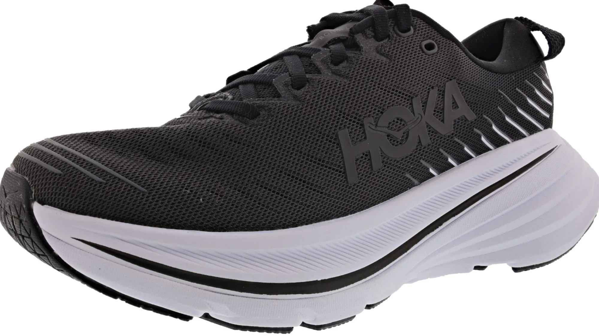 Running>Hoka Women's Bondi X Ultra Soft Marathon Cushioned Running Shoes Black/White