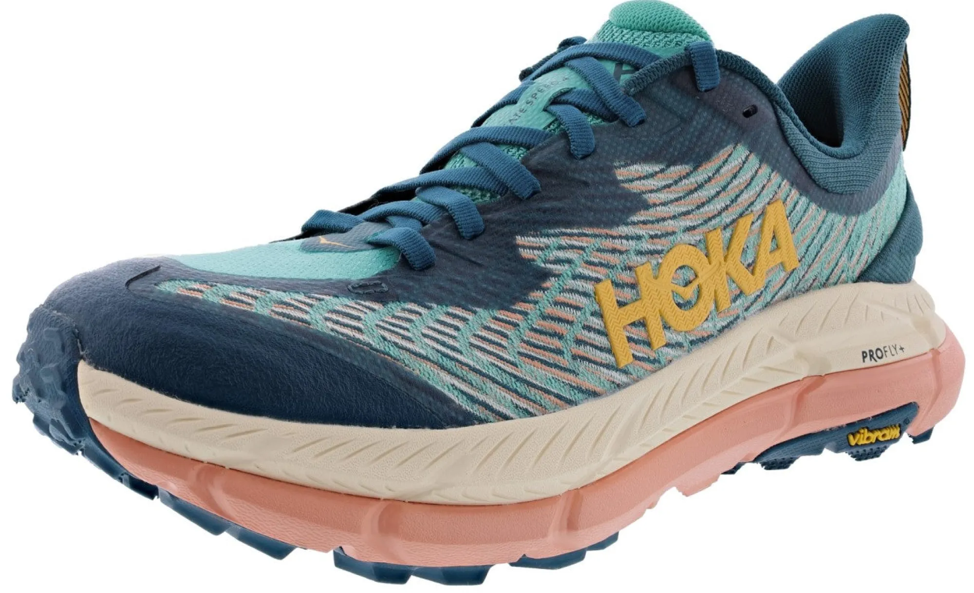 Running>Hoka Women's Mafate Speed 4 Responsive Trail Running Shoes Deep Teal/Water Garden