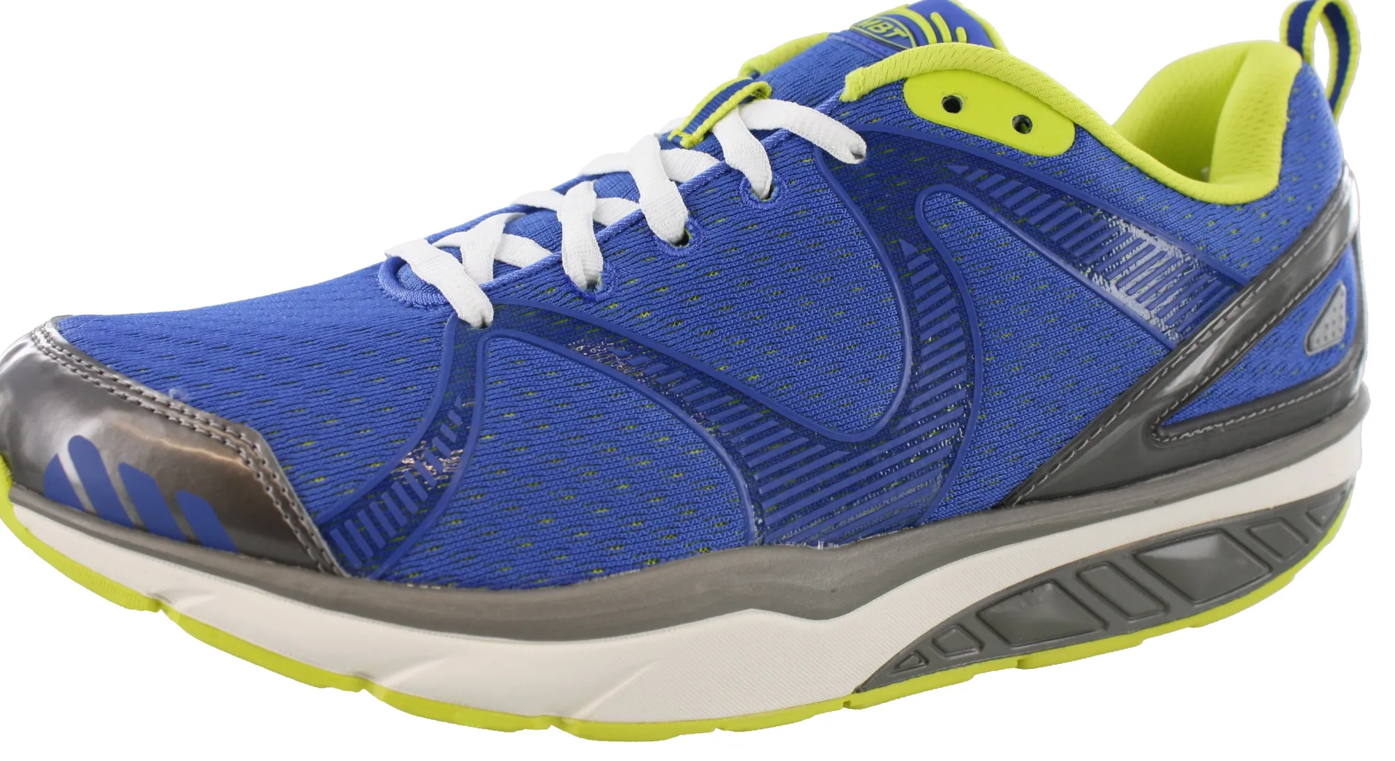 Walking|Nursing Shoes>MBT Simba 5 Rocker Bottom Recovery Walking Shoes Men Blue/Yellow/White/Silver