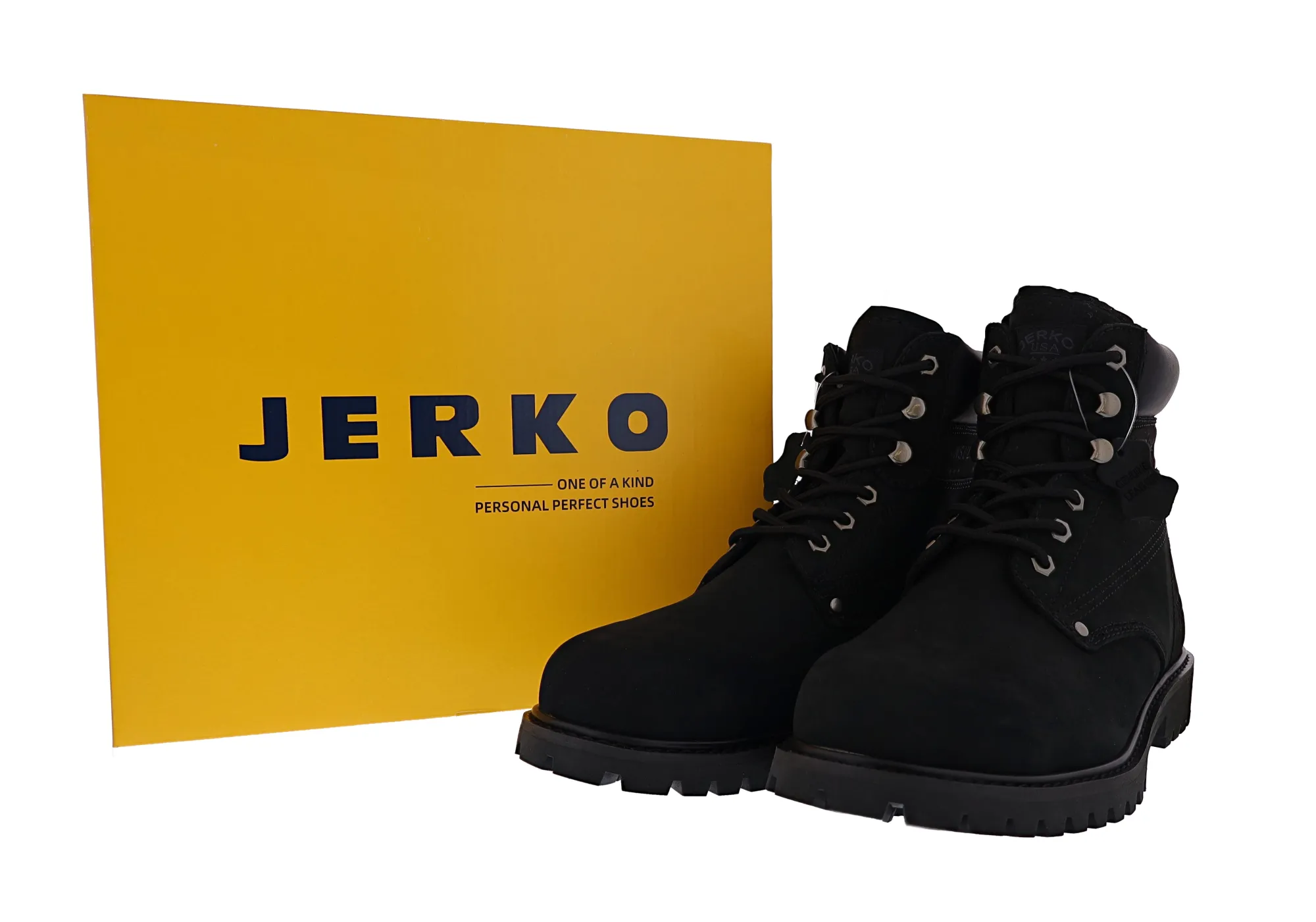 Work|Slip Resistant>Jerko Men's 6” Waterproof Full Grain Leather Slip Resistant Steel Toe Work Boots