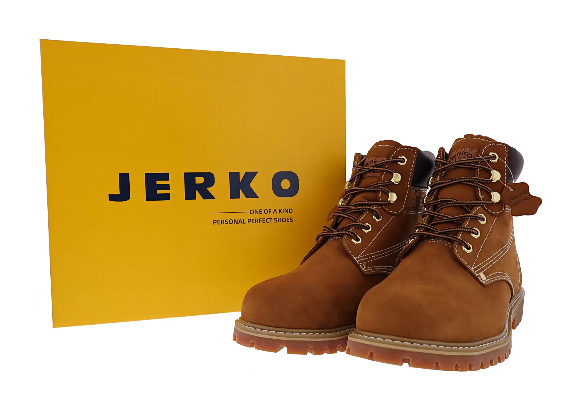 Work|Slip Resistant>Jerko Men's 6” Waterproof Full Grain Leather Slip Resistant Steel Toe Work Boots