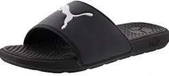 Slippers>Puma Little Kids Cool Cat Sport BX Slip On Slides Black/White