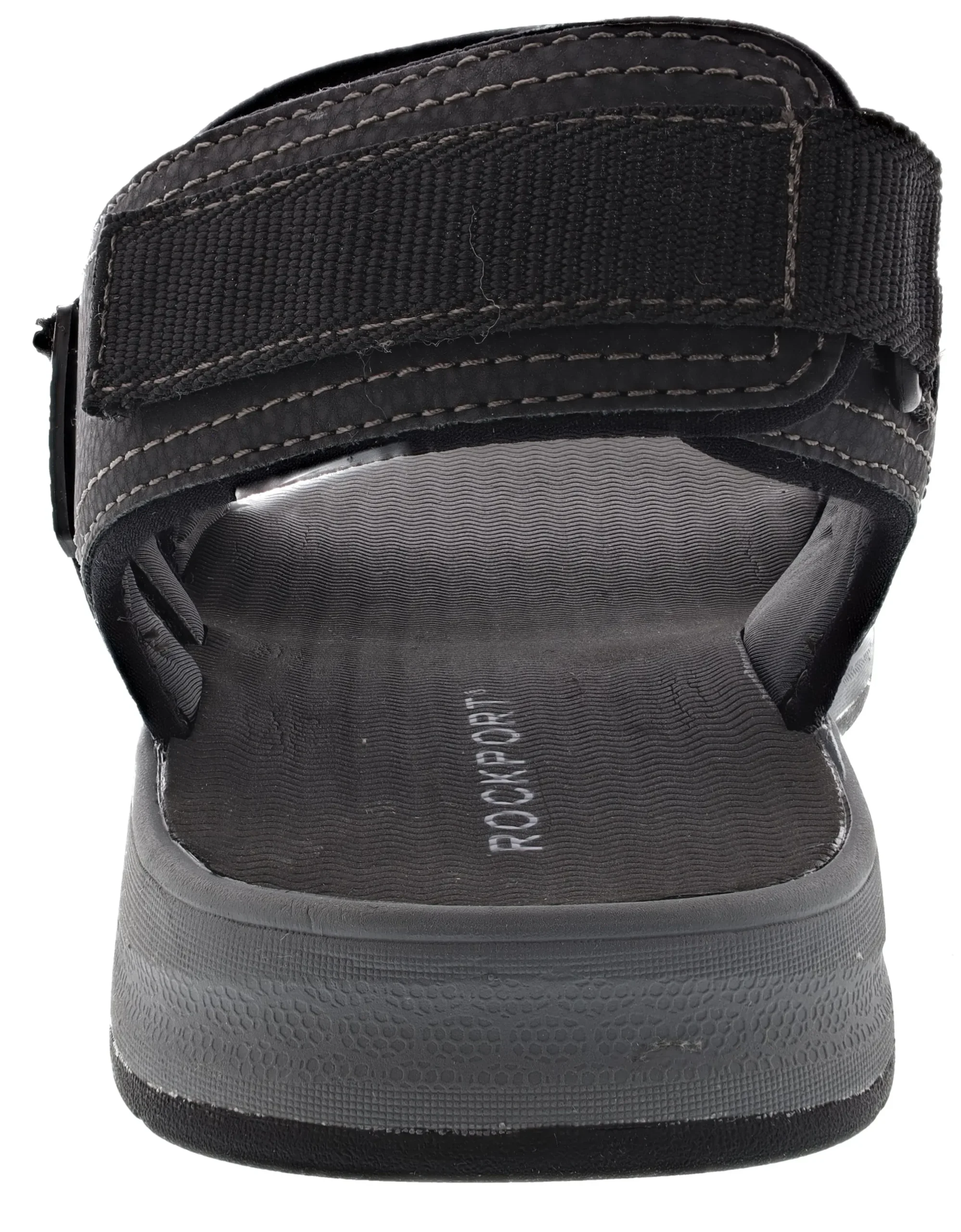 Sandals>Rockport Men's Lucky Bay Sport 3 Strap Sandals Black Nubuck