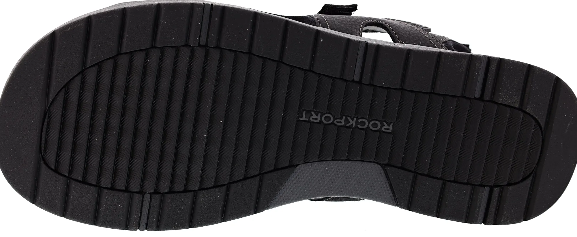 Sandals>Rockport Men's Lucky Bay Sport 3 Strap Sandals Black Nubuck