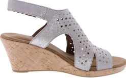 Sandals>Rockport Women's Briah Hood Sling Wedge Metallic Khaki