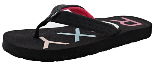 Sandals>Roxy Girl’s RG Vista III Summer Flip Flops Black