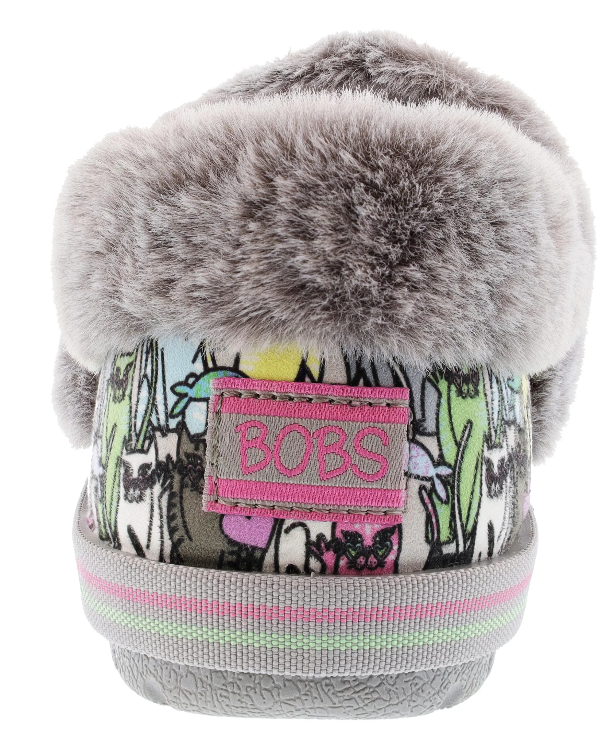Slippers|Casual>Skechers Bobs Women's Too Cozy Kitten Gloves Memory Foam Slippers Grey/Multi