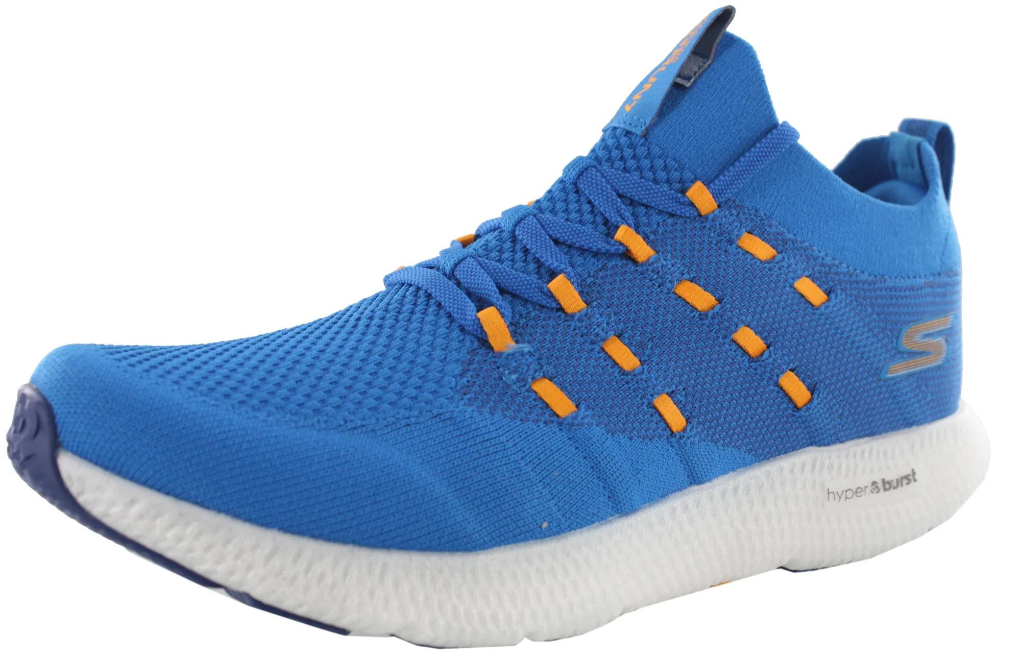 Running>Skechers Go Run 7 Men Lightweight Slip On Running Shoes Blue / Orange219