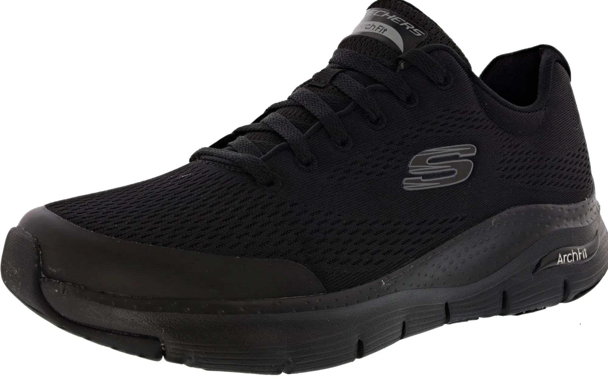 Casual>Skechers Men's Arch Fit Lightweight Walking Shoes Black/Red