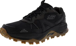 Running>Skechers Men's Arch Fit Trail Air Water Repellent Trail Running Shoes Black