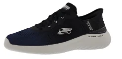 Walking>Skechers Men's Bounder 2.0 Tellem Lace Up Hands Free Slip Ins Walking Shoes Navy/Black