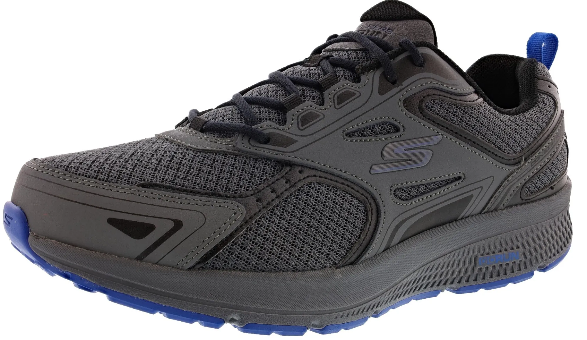 Running>Skechers Men's Go Run Consistent Wide Width Workout Running Shoes Grey/Navy