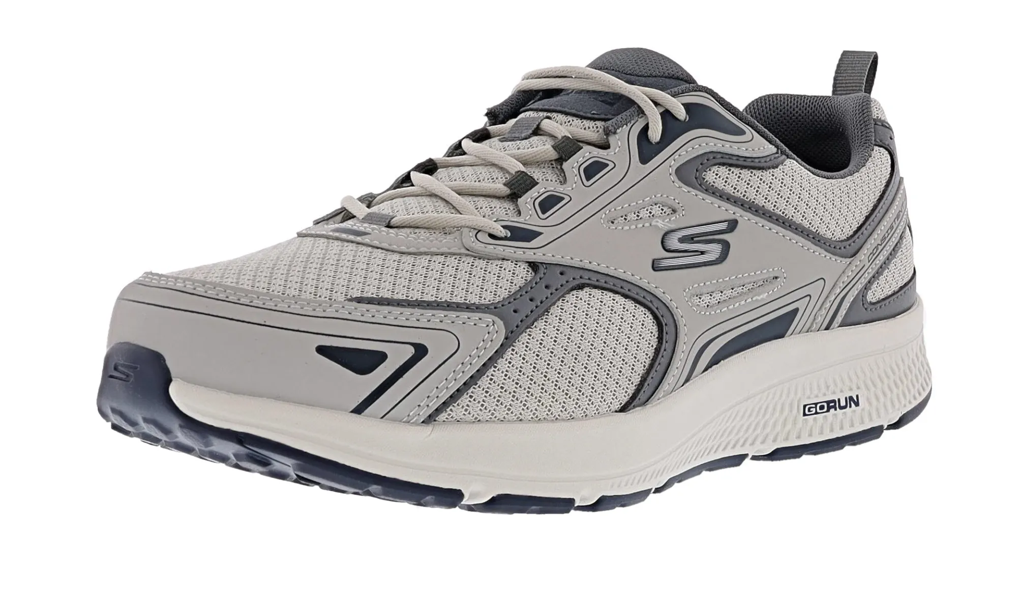 Running>Skechers Men's Go Run Consistent Wide Width Workout Running Shoes Grey/Navy