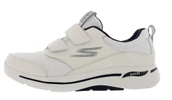 Casual>Skechers Men's Go Walk Arch Fit Preserve Dual Strap Walking Shoes White/Navy
