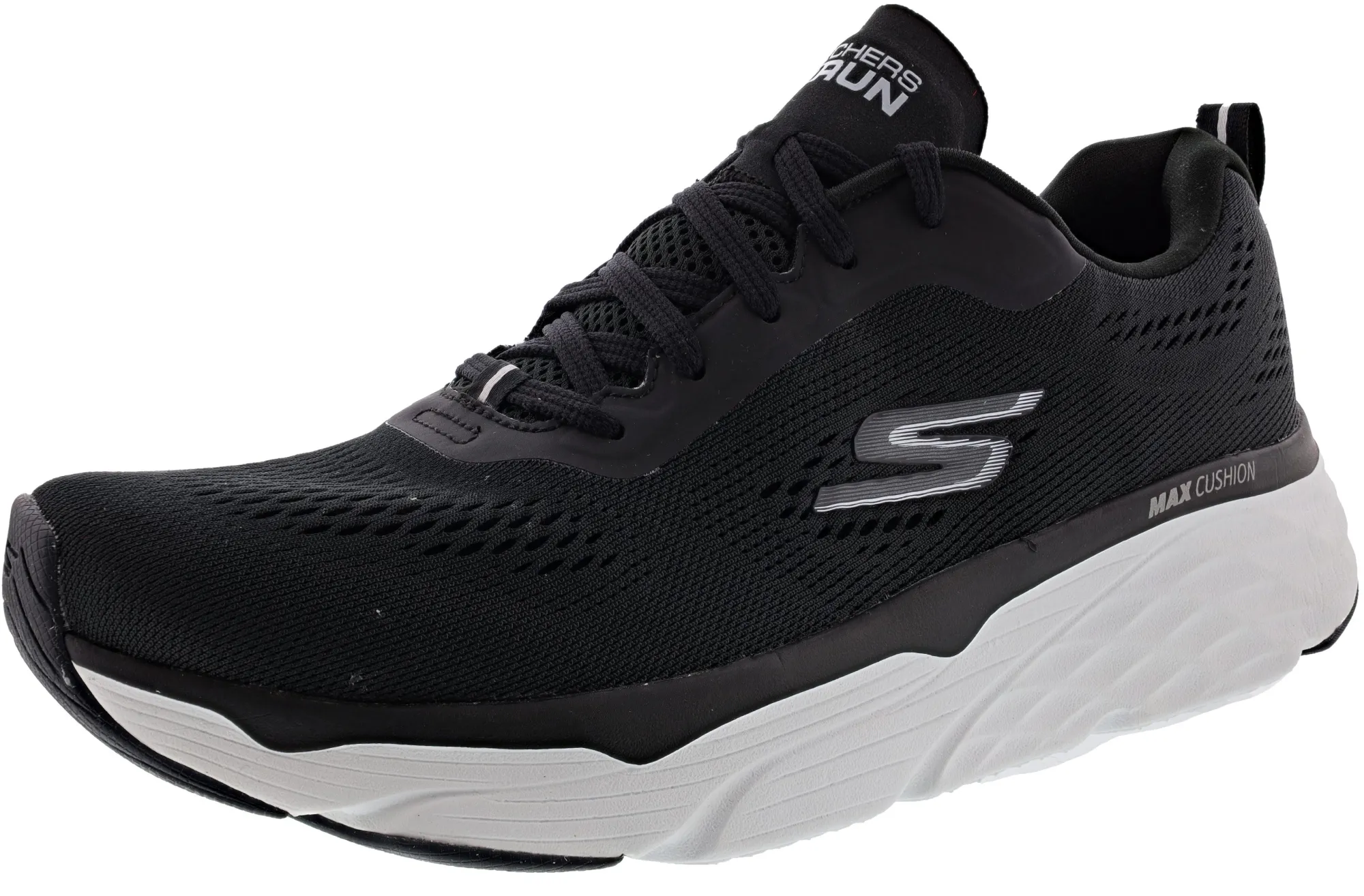 Running>Skechers Men's Max Cushioning Elite Terminus Lace-Up Running Shoes Black/White