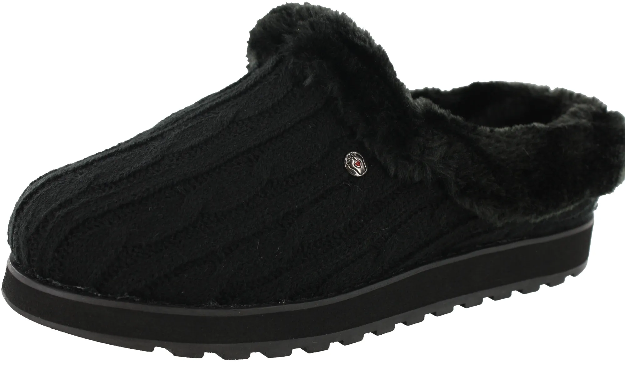 Wide Width Shoes|Slippers>Skechers Women Wide Width Furry Cozy Open Back Slippers Ice Angel