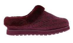 Slippers>Skechers Women's Bobs Keepsakes-Fully Frosted Clog Slippers Burgundy