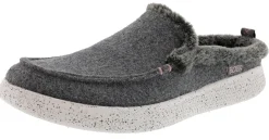 Walking>Skechers Women's Bobs Skipper Wild Wooly Memory Foam Slip On Slippers Gray