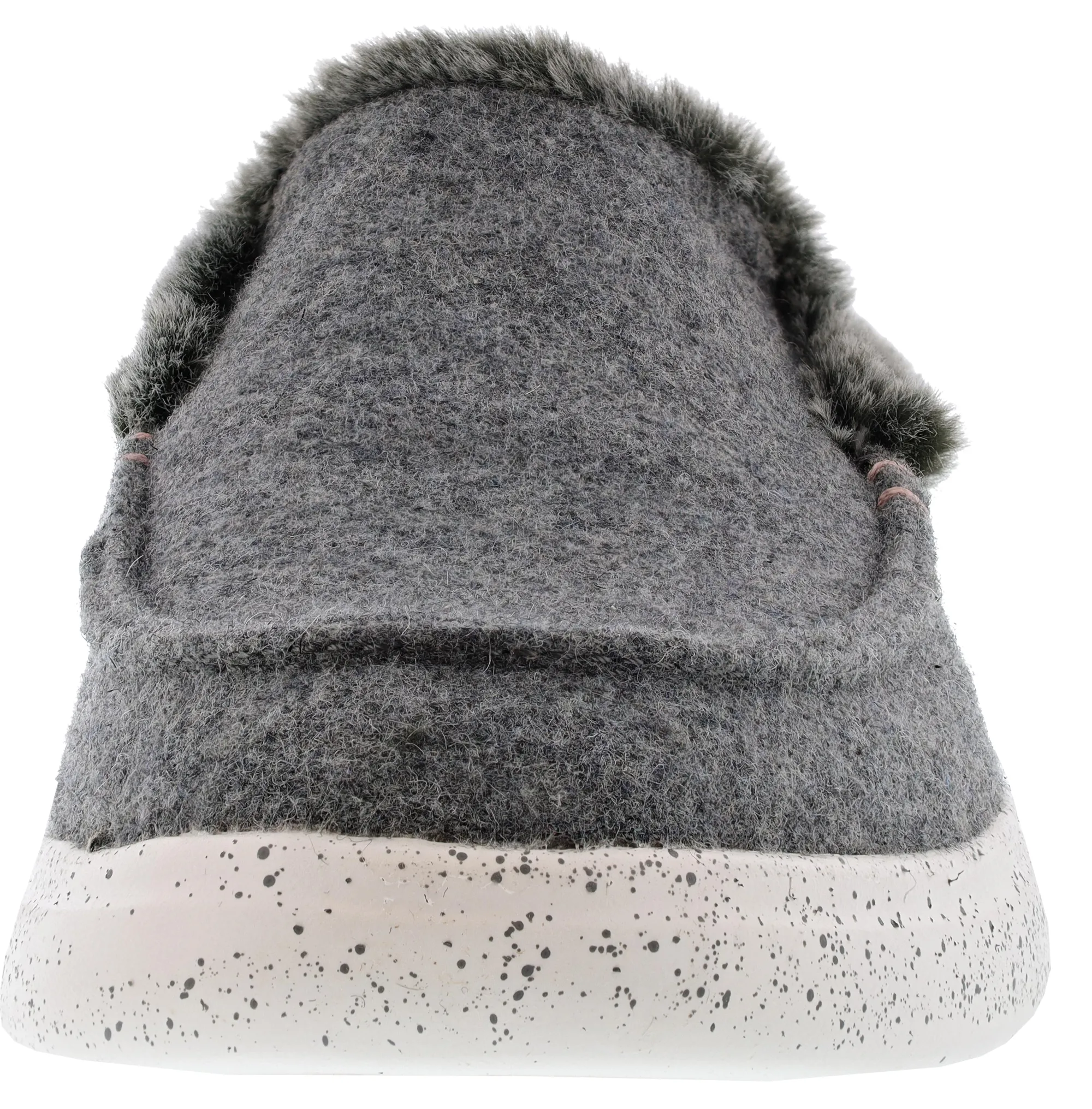 Walking>Skechers Women's Bobs Skipper Wild Wooly Memory Foam Slip On Slippers Gray