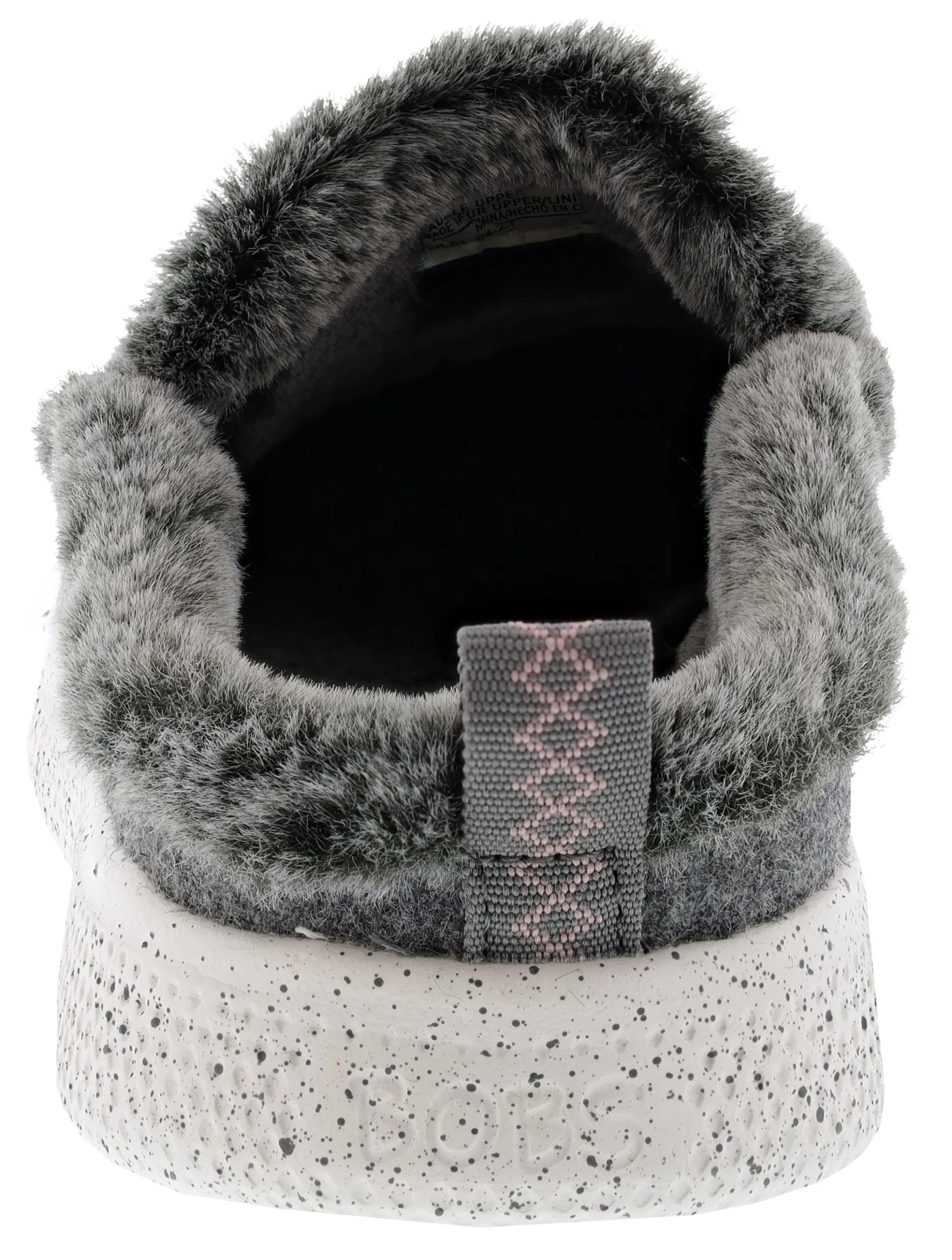 Walking>Skechers Women's Bobs Skipper Wild Wooly Memory Foam Slip On Slippers Gray