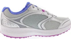 Running>Skechers Women's Go Consistent Chandra Wide Width Running Shoes Silver/Purple