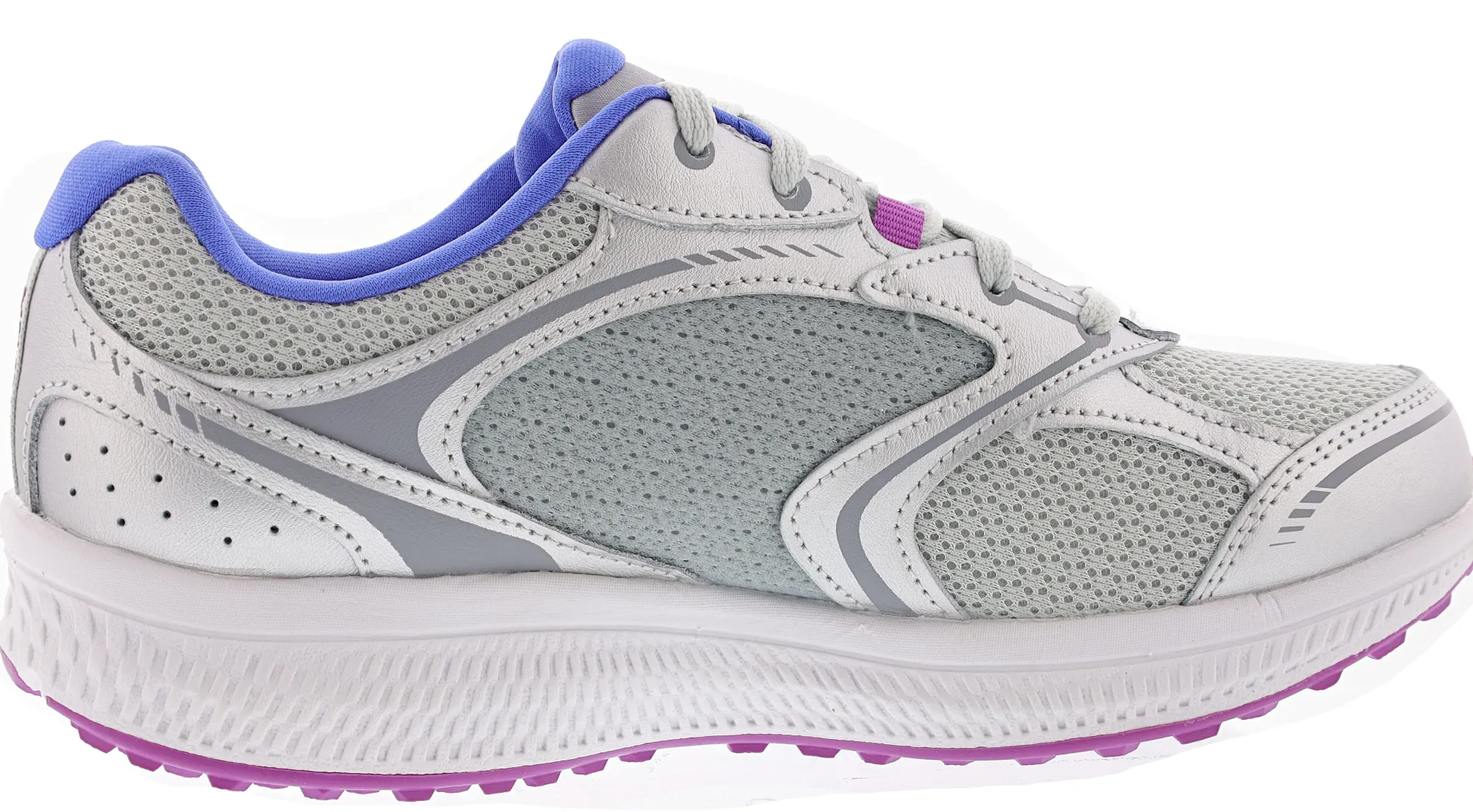 Running>Skechers Women's Go Consistent Chandra Wide Width Running Shoes Silver/Purple