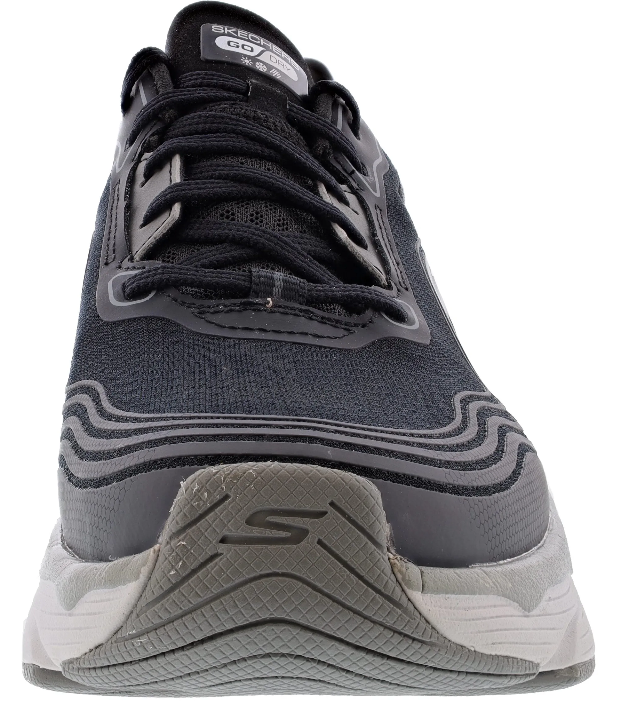 Running>Skechers Women's Max Cushioning Elite Contoured Path Water Resistant Running Shoes Black/Grey