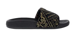 Sandals>Skechers X Snoop Dogg: Low Slider- Velvet Paisley Men's Sandals Black/Gold