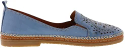 Flats>Spring Step Women's Ingrid Leather Slip On Loafer Sky Blue