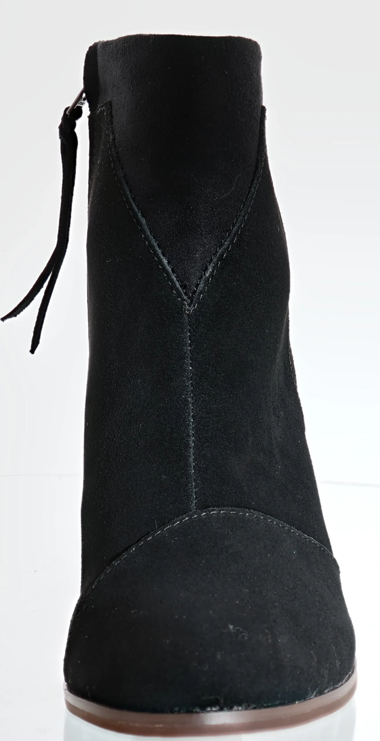 Heels>Toms Women Mid Block Ankle Booties Lunata Black Suede/ Microfiber Mix3603