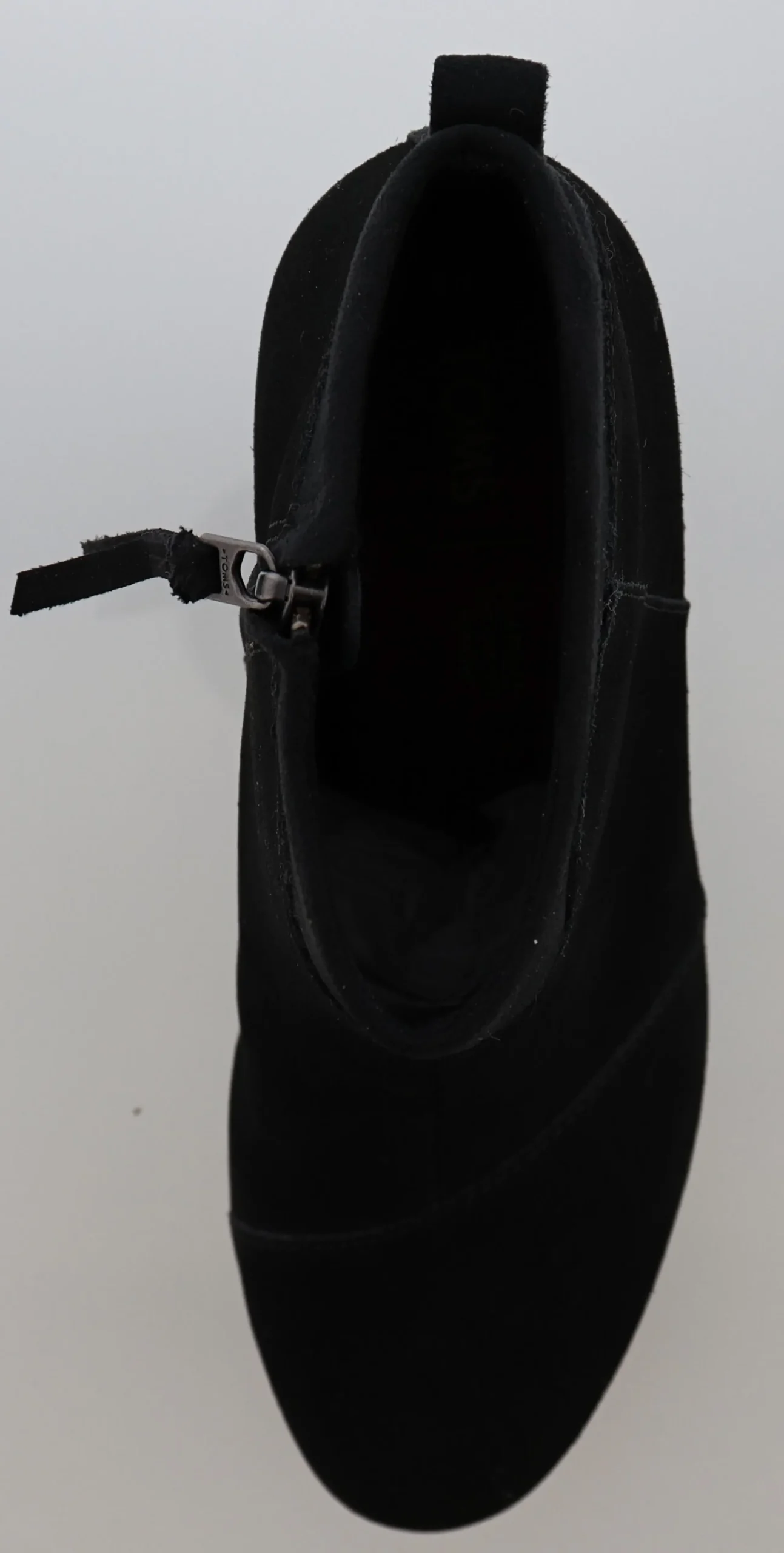 Heels>Toms Women Mid Block Ankle Booties Lunata Black Suede/ Microfiber Mix3603