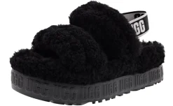 Slippers>UGG Oh Fluffita Women’s Platform Slingback Slippers Black
