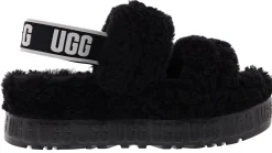 Slippers>UGG Oh Fluffita Women’s Platform Slingback Slippers Black